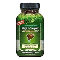 Advanced Absorption Mega-B Complex - 60 Liquid Soft-Gels - High Potency B-Vitamins with Quick Energy MCTs - 60 Servings