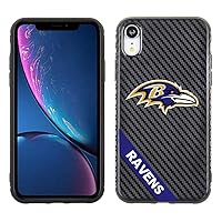 Apple iPhone XR - NFL Licensed Baltimore Ravens on Black Carbon Fiber TPU and PC Case