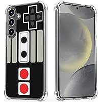 Game Case for S24 Plus, Hard PC+TPU Bumper Clear Protective Design Case Compatible with Samsung Galaxy S24 Plus - Black Arcade Game