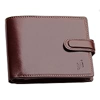 Designer Wallets RFID Blocking Smooth Genuine VT Leather Wallet with Coin Pocket and Id Window Gift Boxed 1212 (Brown)