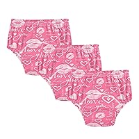 Baby Boys Potty Training Shorts Valentines Pink Hearts Text Love Kisses 3pcs Leakproof Nighttime Potty Training Pants