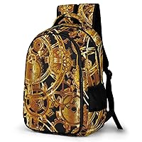 Gears And Watches of Steampunk Laptop Bag Double Shoulder Backpack Casual Travel Daypack for Men Women to Picnics Hiking Camping