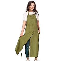 Potterhyme Full Coverage Pottery Apron Split Leg - 100% Cotton Canvas Potter's Aprons For Men & Women - For Ceramic Wheel Throwing, Woodturning, Painting, Leather Carving, and Clay or Tattoo Artists