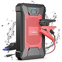 Car Battery Jump Starter 2000A Portable Car Jump Starter Battery Pack (7.0L Gas/5.5L Diesel) 12V Jump Box Car Battery Jumper Starter with Smart Safety Jumper Cables, LED Flashlight, Compact