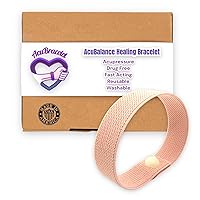 AcuBalance Snap Bracelet- Vertigo, Dizziness- Calming Stress Relief- Natural Sleep Aid- Pain Free Acupressure- Waterproof, Durable, 8+ Colors (Medium 7, Pink)