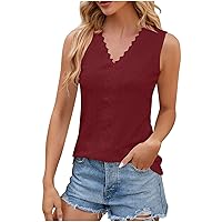Pallets For Sale Liquidation Electronic Womens Sleeveless Summer Shirts Fashion Hollow Eyelet Tank Top Casual V Neck Vest T Shirt Dressy Blouses Cute Tanks Women Blouses For Work