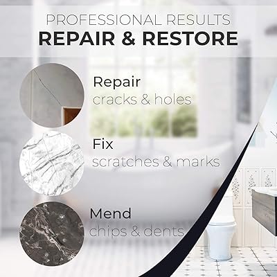 Tile Repair Kit Stone Repair Kit - Porcelain Repair Kit, Marble Repair Kit, Tub and Tile Refinishing Kit, Crack Chip Ceramic Floor, Shower Tile Gap