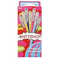 Pentel Matte Hop Original + Sweet Color Ballpoint Pen, 14 Colors K110-V14ST