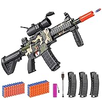 Realistic Toy Foam Blaster Gun - Electric Sniper Rifle with Scope 120 Soft Bullets 3 Magazines, Automatic Dart Gun for Boy Ages 8-12 Years Old, Indoor Outdoor Gifts for Adult Kid Christmas Birthday