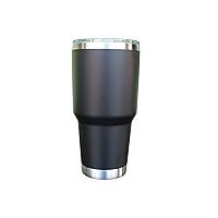 Generic Personalized Tumbler with lid - Black - Vacuum insulated travel mug with spill proof lid - 30 Oz Stainless Steel Tumbler