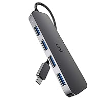 uni USB C to USB Hub Multiport Adapter, Aluminum 4 Ports USB C Splitter for Laptop, Slim Thunderbolt 3/4 Data USB Hub Compatible for MacBook Pro/Air, iPad Pro, Dell, Chromebook | Keyboard, Mouse, HDD