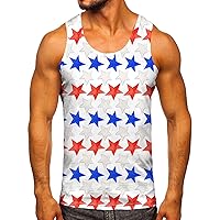 USA Flag Shirts for Men Mens Glitter Tank top Muscle tee Shirt Mens Sleveless Workout Shirts Gym tee Shirts Men Funny