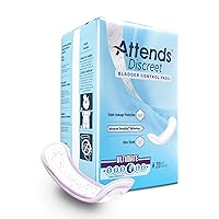Attends Discreet Incontinence Care Women's Bladder Control Pads with Advanced DermaDry Technology, Ultimate Absorbency, 15