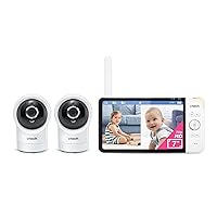 VTech RM7764-2HD 1080p Smart WiFi Remote Access 2Camera BabyMonitor, 360° Pan&Tilt, 10X Zoom, 7” 720p HD Display & NightVision, Soothing Sounds, 2-Way Talk, Temperature&Motion Detection, iOS&Android