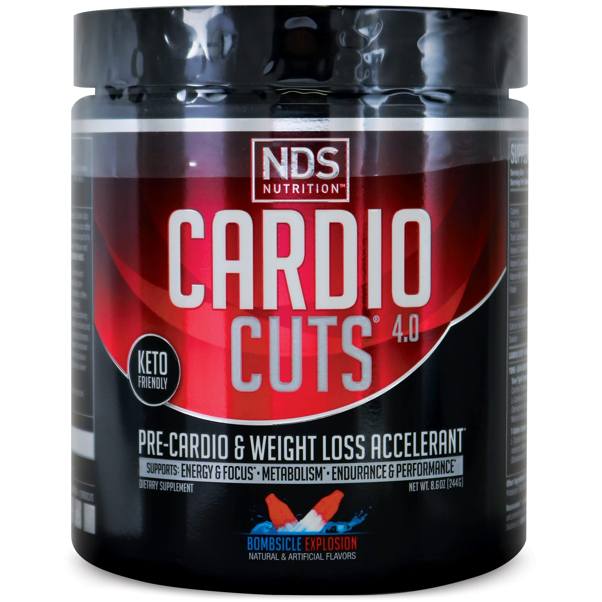 NDS Nutrition Cardio Cuts 4.0 Pre Workout Supplement - Advanced Weight Loss and Pre Cardio Formula with L-Carnitine, CLA, MCTs, L-Glutamine, and Sa...