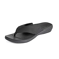 Powerstep Men's Arch Support Orthotic Flip Flop Sandals with Shock Absorbing Sole, Lightweight Non-Slip Tread