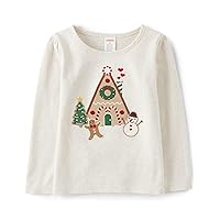 Gymboree Girls' and Toddler Embroided Graphic Long Sleeve T-Shirts