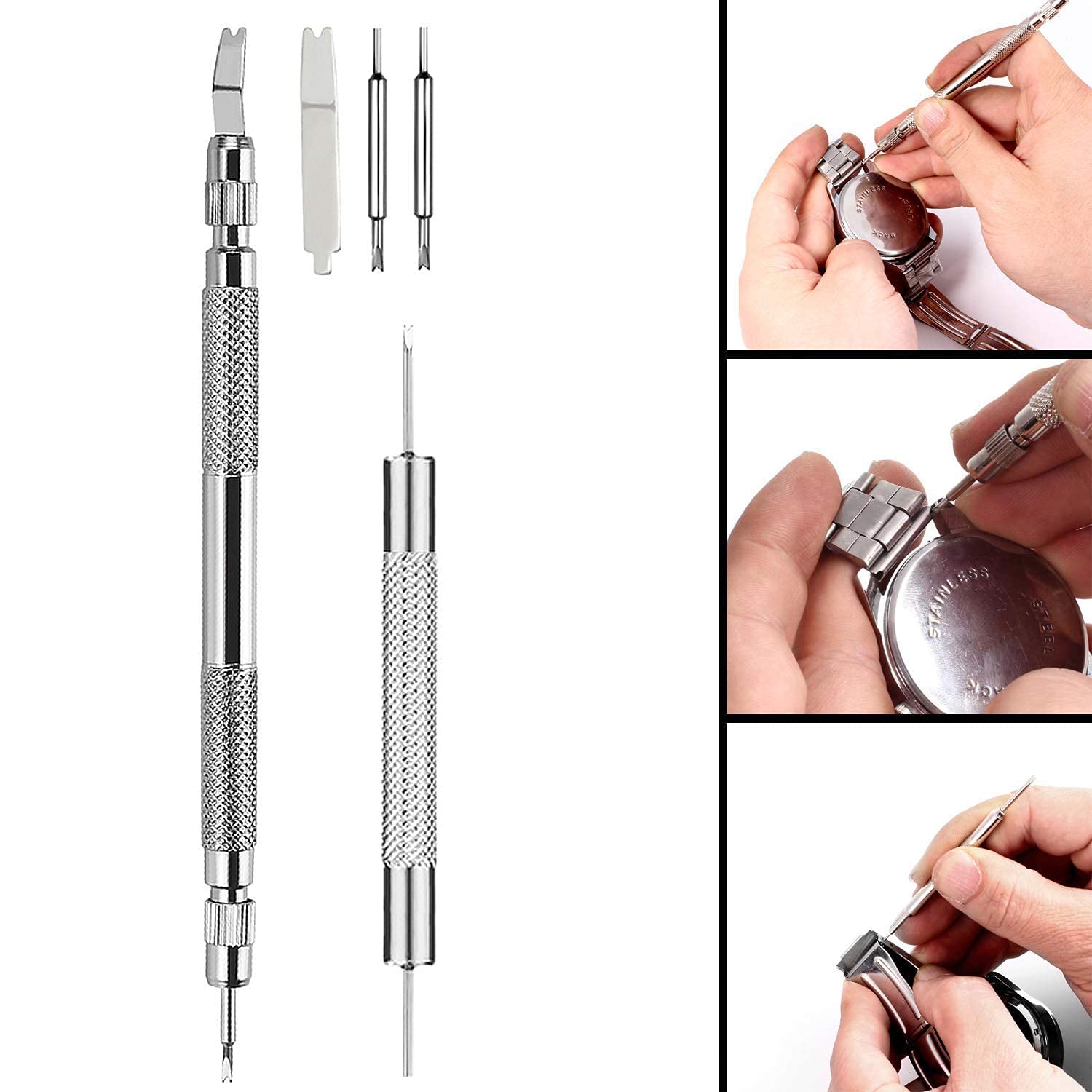 Watch Repair Kit, Professional Watch Band Link Removal Tool, Watch Battery Replacement Tools, Spring Bar Tool Set with Carrying Case
