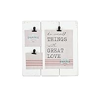 Haven Home Décor 3 Opening Rustic White Plank Collage Picture Frame, Holds Two 3X3 and One 5x7 Photos