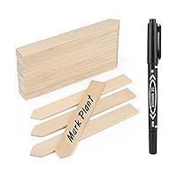 KINGLAKE GARDEN Wooden Plant Labels, 50 PCS 6 Inch Pointed Wooden Plant Sign Tags,Garden Tags Markers for Seed Potted Herbs Flowers Vegetables with Permanent Marking Pen(15 x 2cm)
