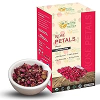 Dried Rose Petals Organic Edible Perfect for Tea, Potpourri, Bath Bombs, Beauty Products, Resealable Bag for Freshness and Longevity Non-Toxic, Chemical-Free, 100% Non GMO 3.6 oz