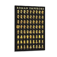Ofjkls Roman Emperors Coinage Poster Roman Emperor Vintage History Study Art Poster Canvas Wall Art Prints for Wall Decor Room Decor Bedroom Decor Gifts Posters 12x18inch(30x45cm) Frame-style