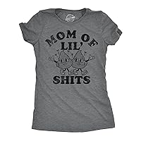 Womens Funny T Shirts Mom of Lil Shits Sarcastic Mothers Day Tee for Ladies