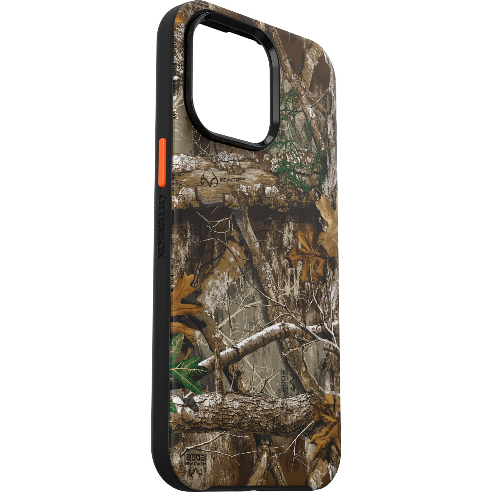 OtterBox iPhone 15 Pro MAX (Only) Symmetry Series Case - REALTREE EDGE (Orange/Camo), snaps to MagSafe, ultra-sleek, raised edges protect camera & screen