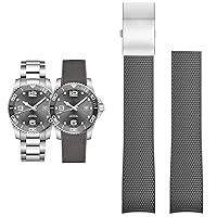 Watch Accessories Band for Longines Comas Diving Series L37814 L3.781 Mechanical Men Rubber Watch Strap 21mm Bracelet