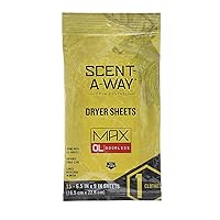 Hunters Specialties Scent-A-Way Dryer Sheets - Re-Sealable 15 Sheets Pack No Residue Odorless/Fresh Earth Scent for All Fabrics & Hunting Clothes