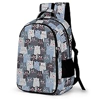 Cute Grey Cats Laptop Backpack Durable Computer Shoulder Bag Business Work Bag Camping Travel Daypack