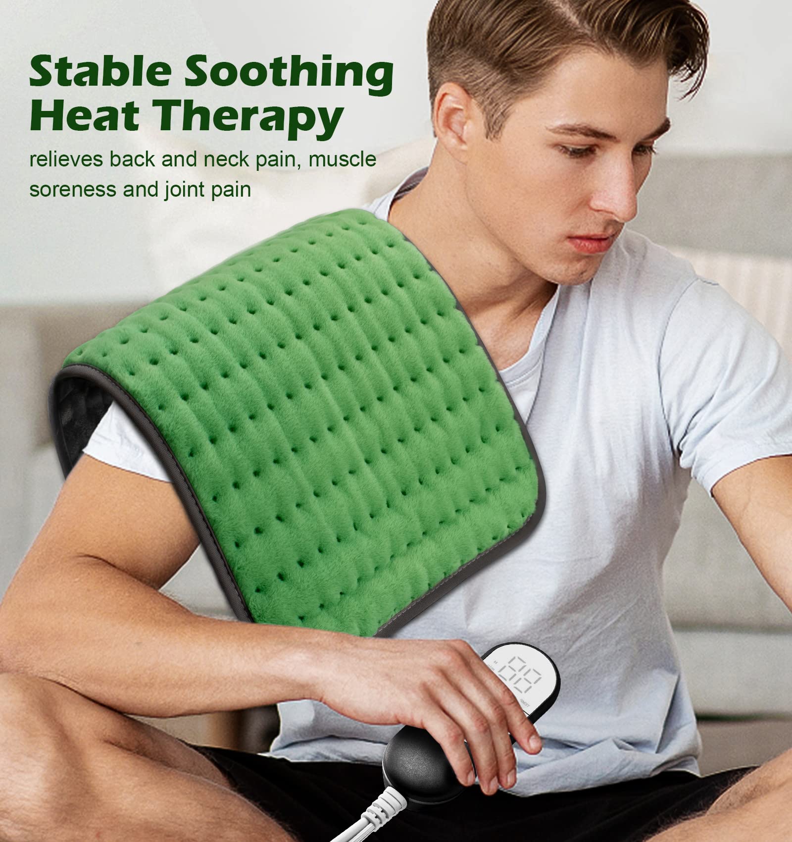 VALGELUIK Heating pad for Back Pain Relief, Heating Pads for Neck, Shoulder, Fathers Mothers Day Gifts for Women, Men, Dad, Mom, Auto-Off,Machine Washable, Moist Dry Heat Options, Extra Large 12