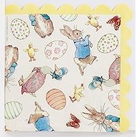32 CT Happy Easter Peter Rabbit & Jemima Scalloped Edge Luncheon Party Napkins
