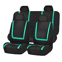 FH Group Car Seat Covers Full Set Cloth - Universal Fit Automotive Seat Covers, Low Back Front Seat Covers, Solid Back Seat Cover, Washable Car Seat Cover for SUV, Sedan and Van Mint