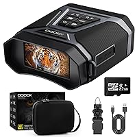 DOOCK Night Vision Goggles - 4K Night Vision Binoculars 3” Large Screen Rechargeable Digital Infrared Binoculars with 32GB Memory Card & Carrying Case for Hunting and Camping - Magic Black