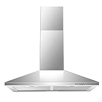 SNDOAS Range Hood 30 inch,Wall Mount Range Hood in Stainless Steel With Ducted/Ductless Convertible,Stove Vent Hood with Aluminum Filters,3 Speed Exhaust Fan,LED Light,Button Control