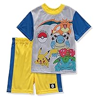 AME INTL 2 Piece Boy's Pokemon Pikachu Colors Sleep Short Set