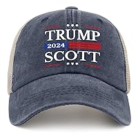 Trump Scott 2024 Hats for Men Baseball Trendy Trucker Womens Black Travel Cap Gift Hat Slogan Hat Cool Hat Cap