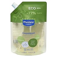Mustela Certified Organic Cleansing Gel - Natural Hair & Body Wash with Olive Oil & Aloe Vera - For Baby, Kid & Adult - Fragrance Free, Tear Free, Vegan & Biodegradable - 13.52 fl. oz.