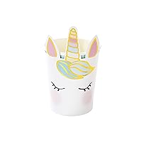 Talking Tables Pack of 8 (9oz / 250ml) Shaped Face Paper Party Cups, Birthday Partyware Tableware for Kids Boys Girls Daughter Niece Unicorns, UNICORNCUPFACE