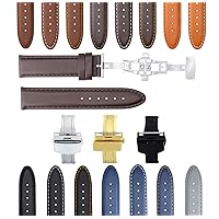18-19-20-22-24mm Genuine Leather Band Strap Smooth Clasp Compatible with Montblanc
