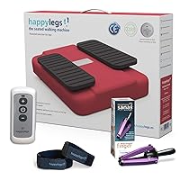 Pack with Happylegs Red Prime + Healthy Hands + Foot Straps . with Remote Control, Stimulates Circulation of Legs and Hands, Home Excercise - Red Color - Made in Spain