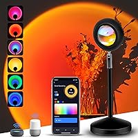Smart Sunset Lamp, WiFi Sunset Projection Lamp 16 Million Colors with Alexa Google Home,App Control,Timer,180° LED Sunset Projector Night Light for Home Bedroom Selfie Photography