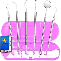 Dental Tools, Plaque Remover for Teeth, Metal Dental Pick Teeth Cleaning Tools Kit, Stainless Steel Oral Care Dental Hygiene Kit with Tooth Scraper Plaque Tartar Remover - with Case