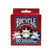Bicycle 8G 50Count Clay Poker Chips 8G Clay Poker Chips, 50Count
