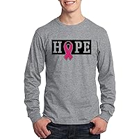 Threadrock Men's Hope Breast Cancer Awareness Long Sleeve T-Shirt