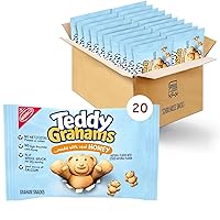 Teddy Grahams Honey Graham Snacks, Teddy Grahams Snack Packs for Kids, 20-1 oz Packs Bundled by Schoolhouse Snacks