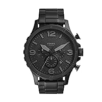 Nate Men's Watch with Oversized Chronograph Watch Dial and Stainless Steel or Leather Band