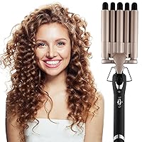 Hair Crimper Iron 5 Barrel Curling Iron Wand, 0.6 Inch Hair Waver Iron Hair Curler Ceramic Hair Curling Iron Two Temperature Setting
