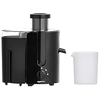 Amazon Basics Wide-Mouth, 2-Speed Centrifugal Juicer with Juice Jug and Pulp Container, Black